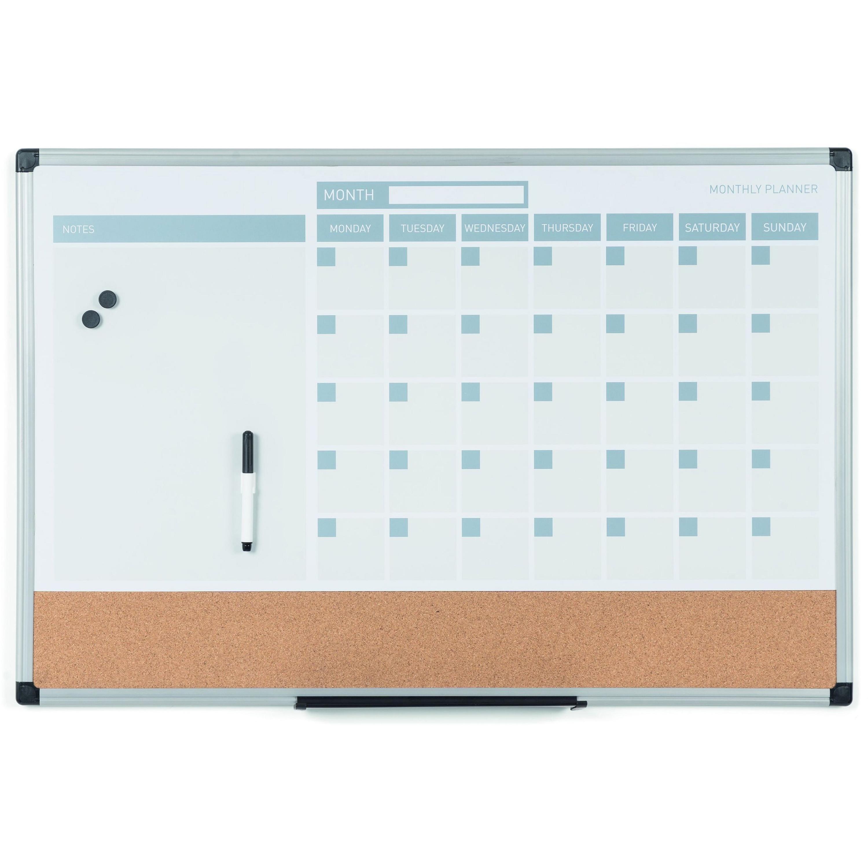 3-In-1 Combo Monthly Calendar Board, Plastic, 3'x2', WE