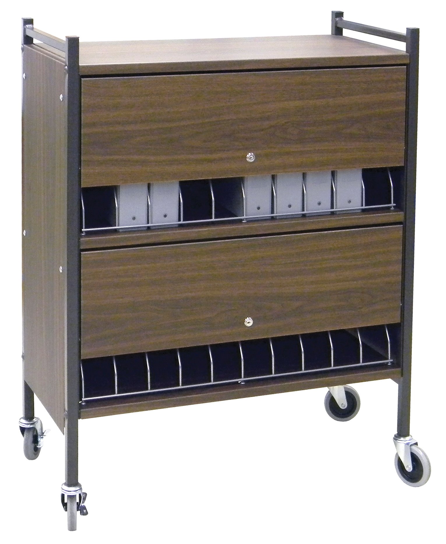 Vertical Privacy Chart Rack - 4 Shelves - 30 Binder Capacity- Woodgrain ...