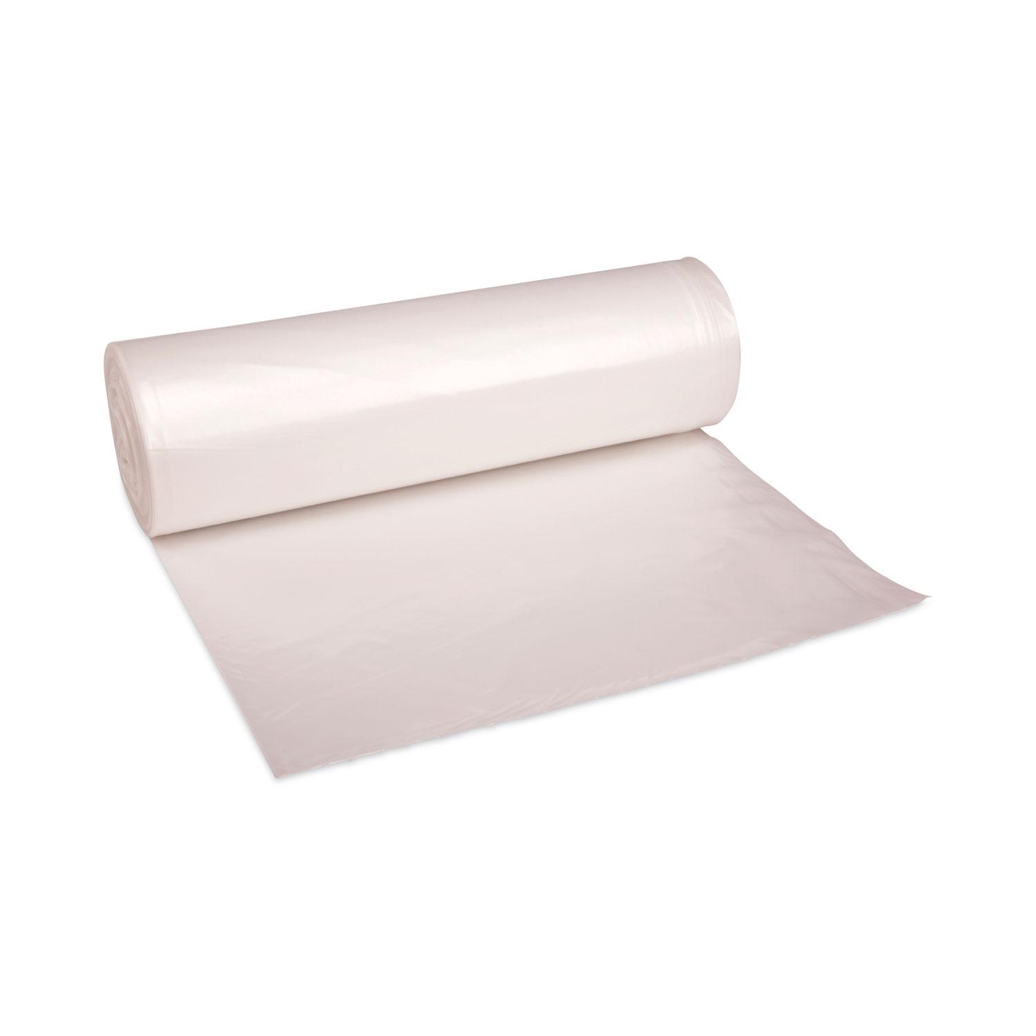 Boardwalk® High-Density Can Liner, 43" x 47", 56gal, 19mic Equiv., Natural, 25/Roll, 6 Rolls/CT