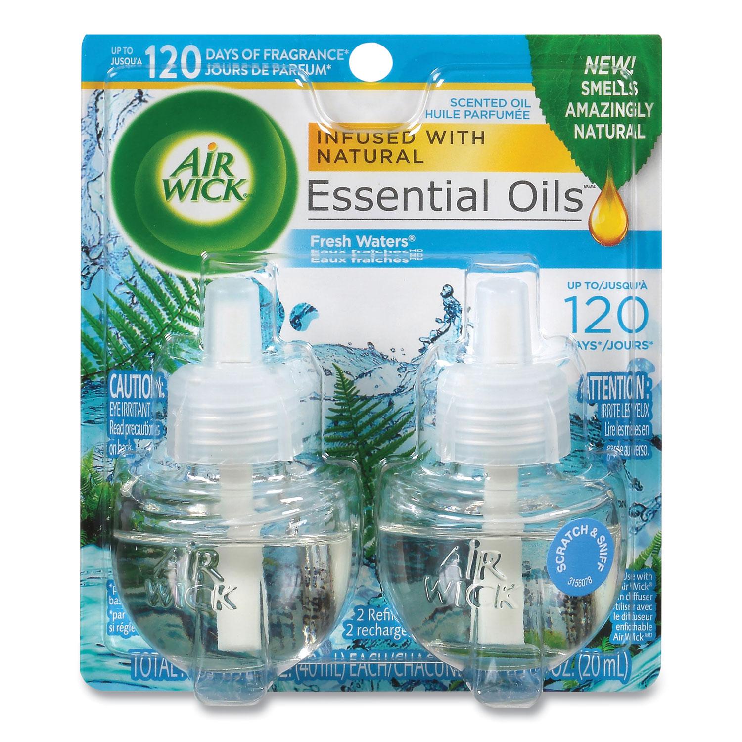 Air Wick® Scented Oil Refill, Fresh Waters, 0.67oz, 2/Pack, 6 Pack/Carton