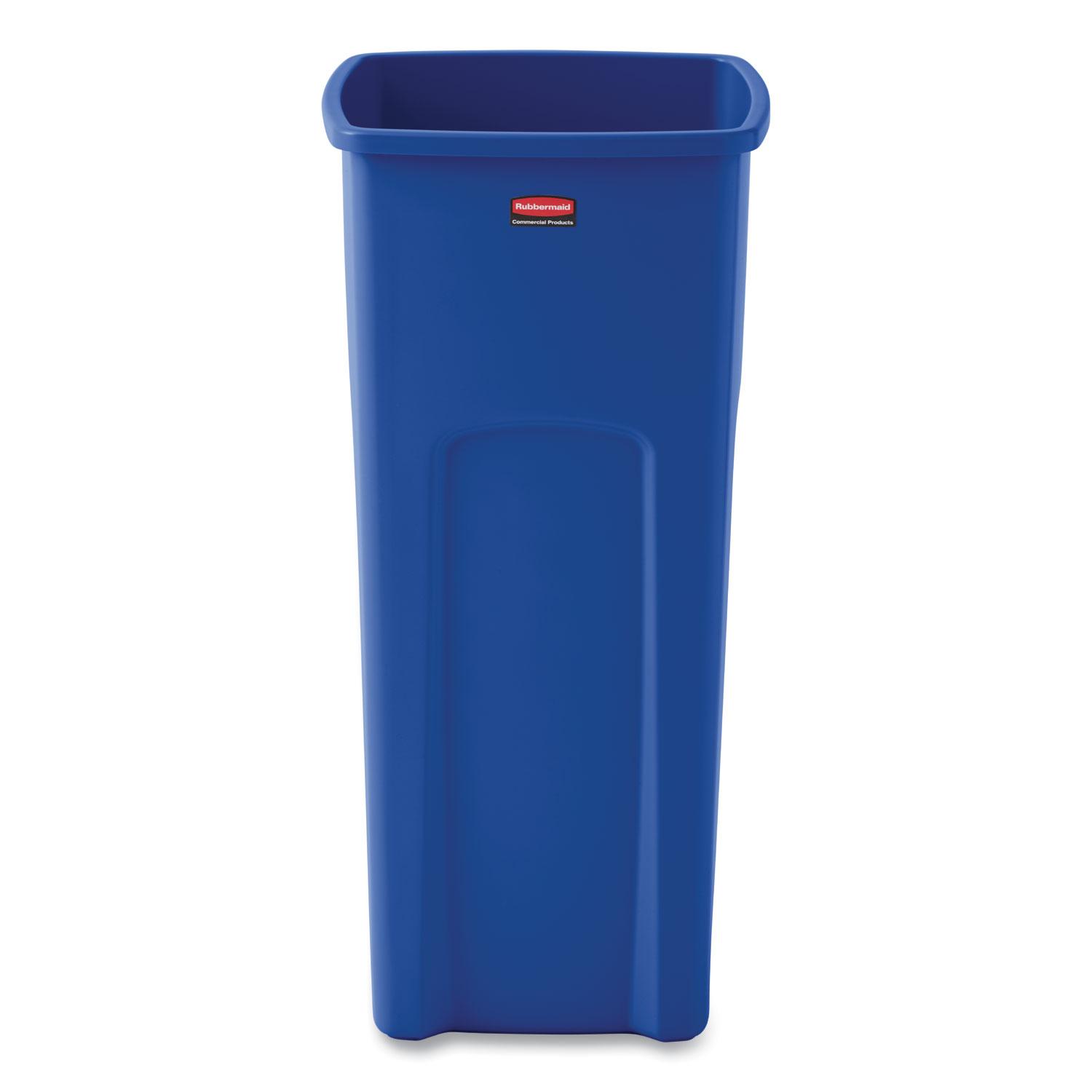 Rubbermaid Untouchable Recycling Container, 23 Gallon, Square, Blue