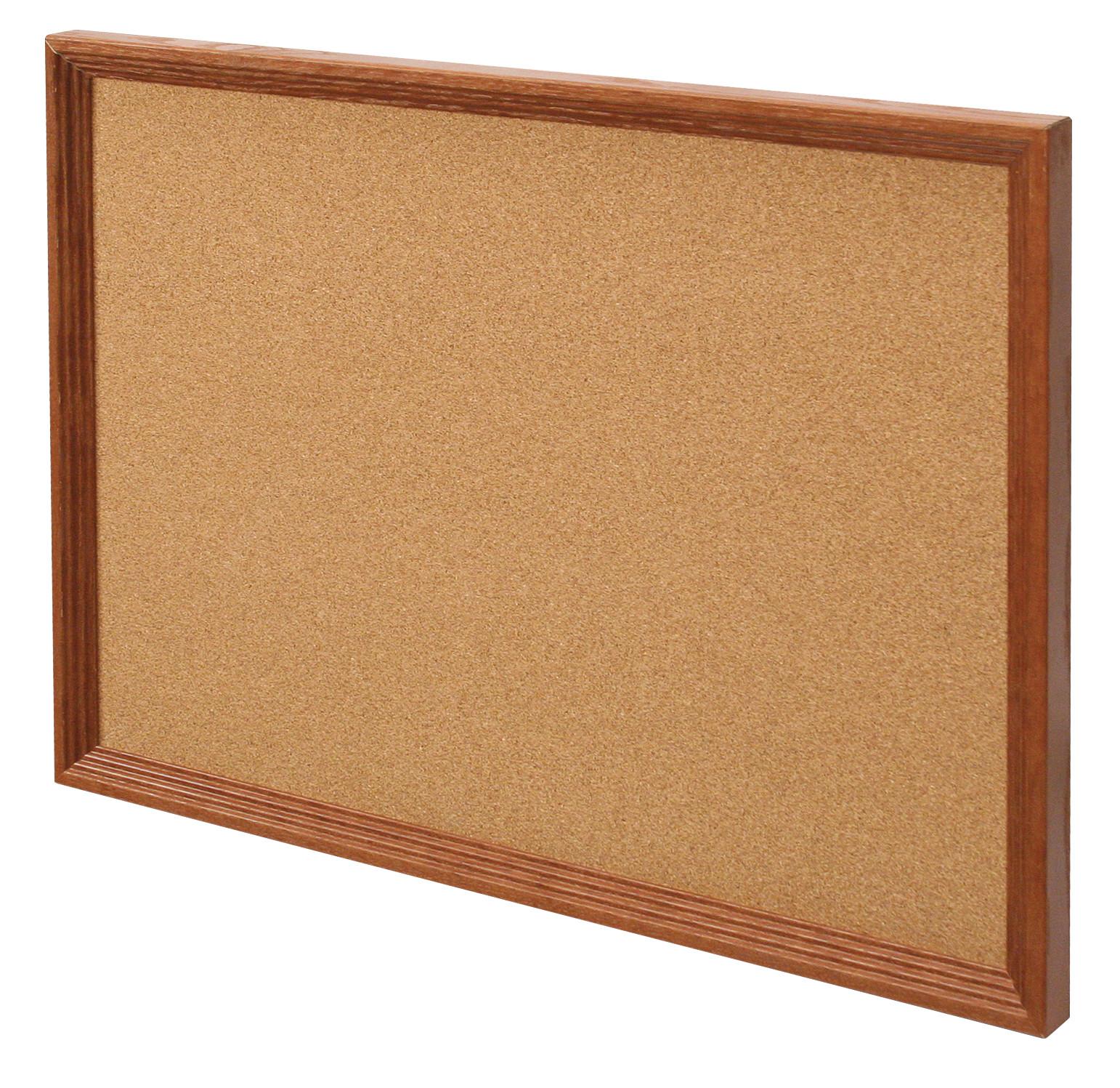 Decorative-Frame Bulletin Board with Fabric, 24"W x 36"H - Board Color: Black Frame Finish: Light Oak