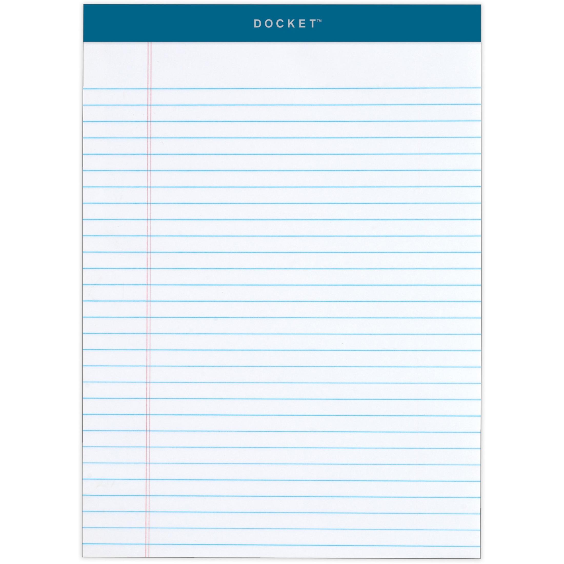 Notepads,Wide Ruled,50 Sheets,8-1/2"x11-3/4",12/PK,White