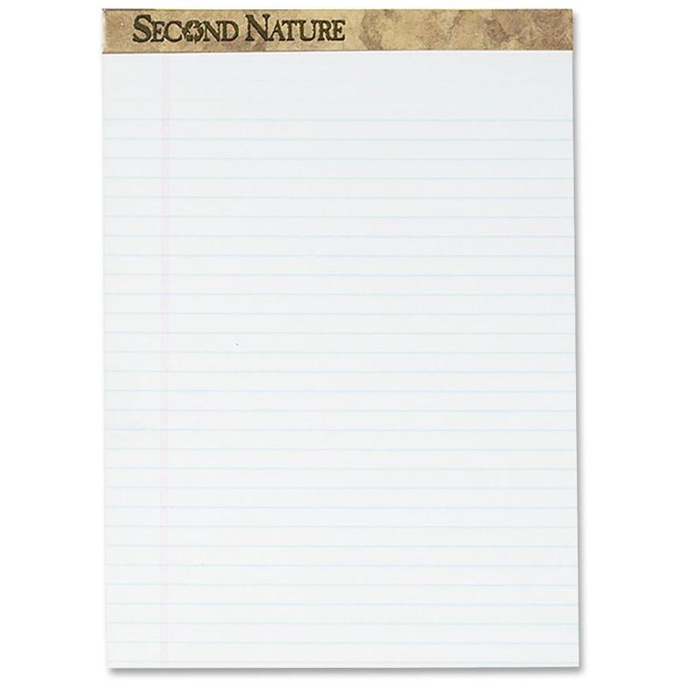 Recycled Perf-Top Pads,Legal Rule,8-1/2"x11-3/4",White