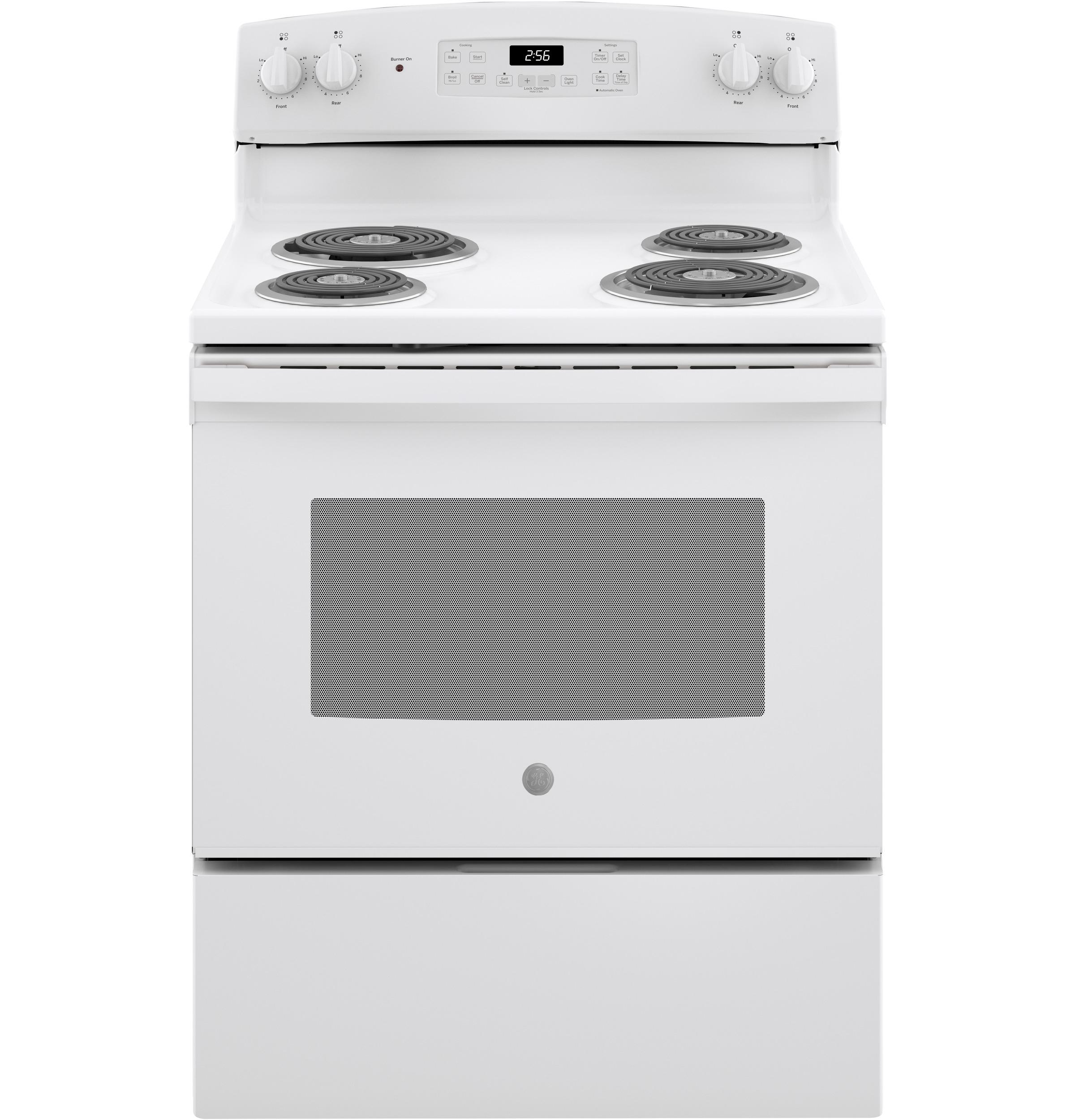 GE® 30" Free-Standing Electric Range, White