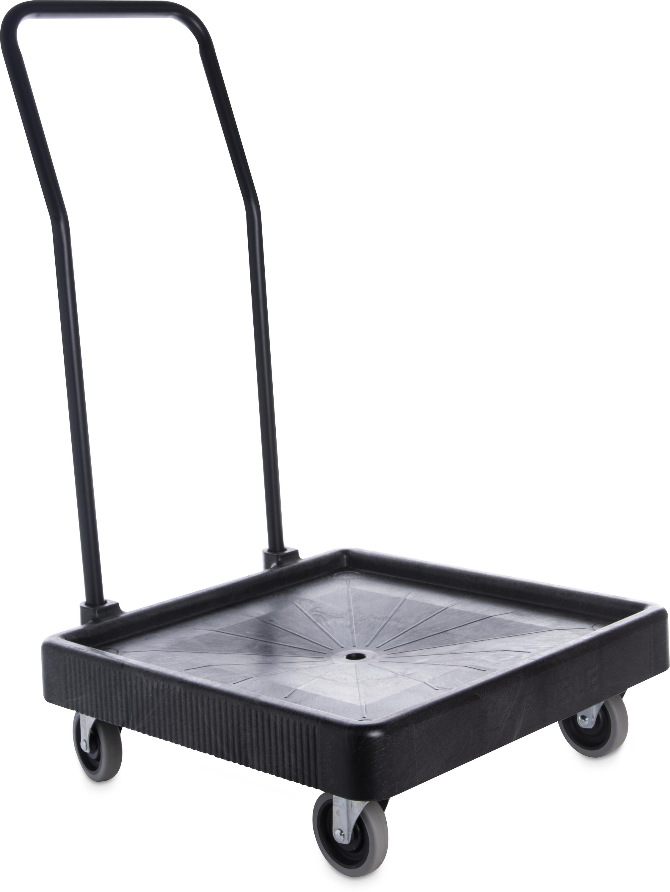 E-Z Glide™ Warewashing Dishrack Dolly with Handle 22.5" x 22.5" x 39.5" - Black