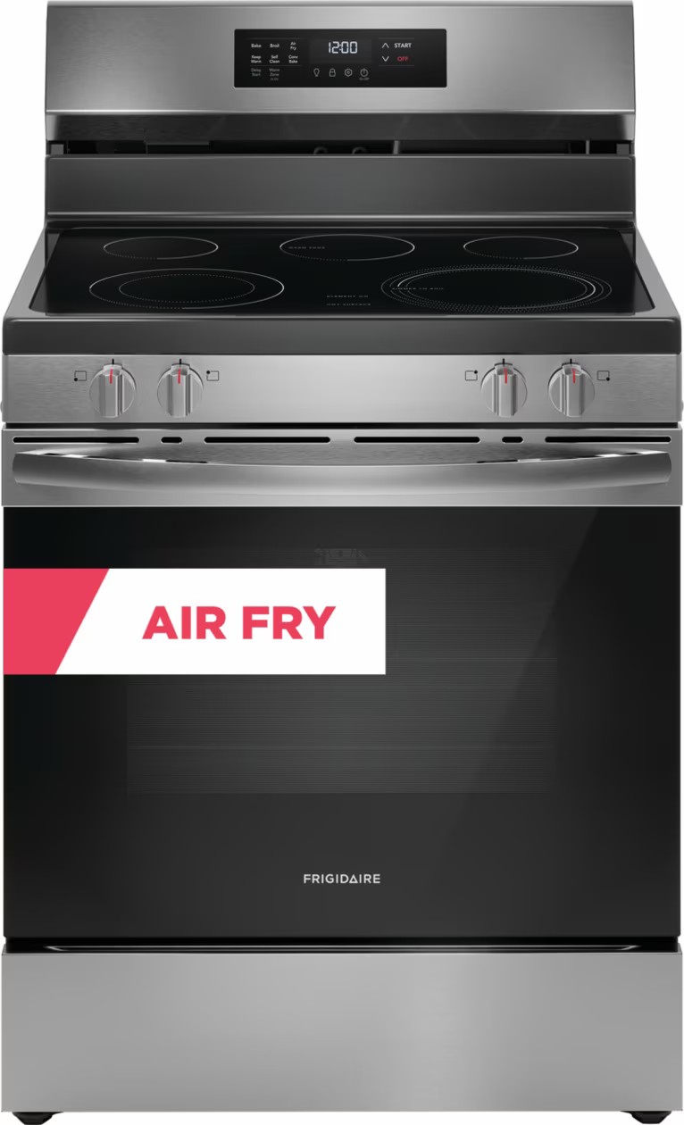 Frigidaire 30" Electric Range with Air Fry, Smooth Top, ENERGY STAR,  Stainless Steel