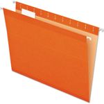Pendaflex® Reinforced Hanging Folders, 1/5 Tab, Letter, Orange, 25/Box