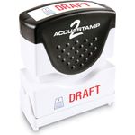 ACCUSTAMP2® Pre-Inked Shutter Stamp, Red/Blue, DRAFT, 1 5/8 x 1/2