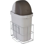 Waste Bin and Lid with Accessory Rail for Attendant® Medical Cart