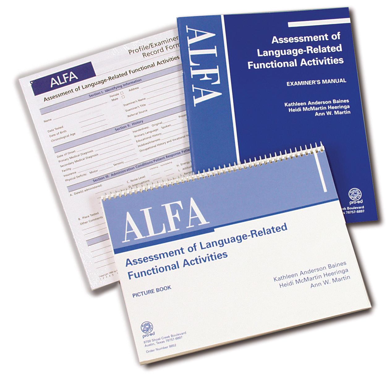 Assessment of Language Related Functional Activities (ALFA)