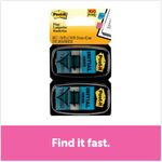Post-it® Flags Arrow Message 1" Page Flags, "Initial Here", Blue, 2 50-Flag Dispensers/Pack