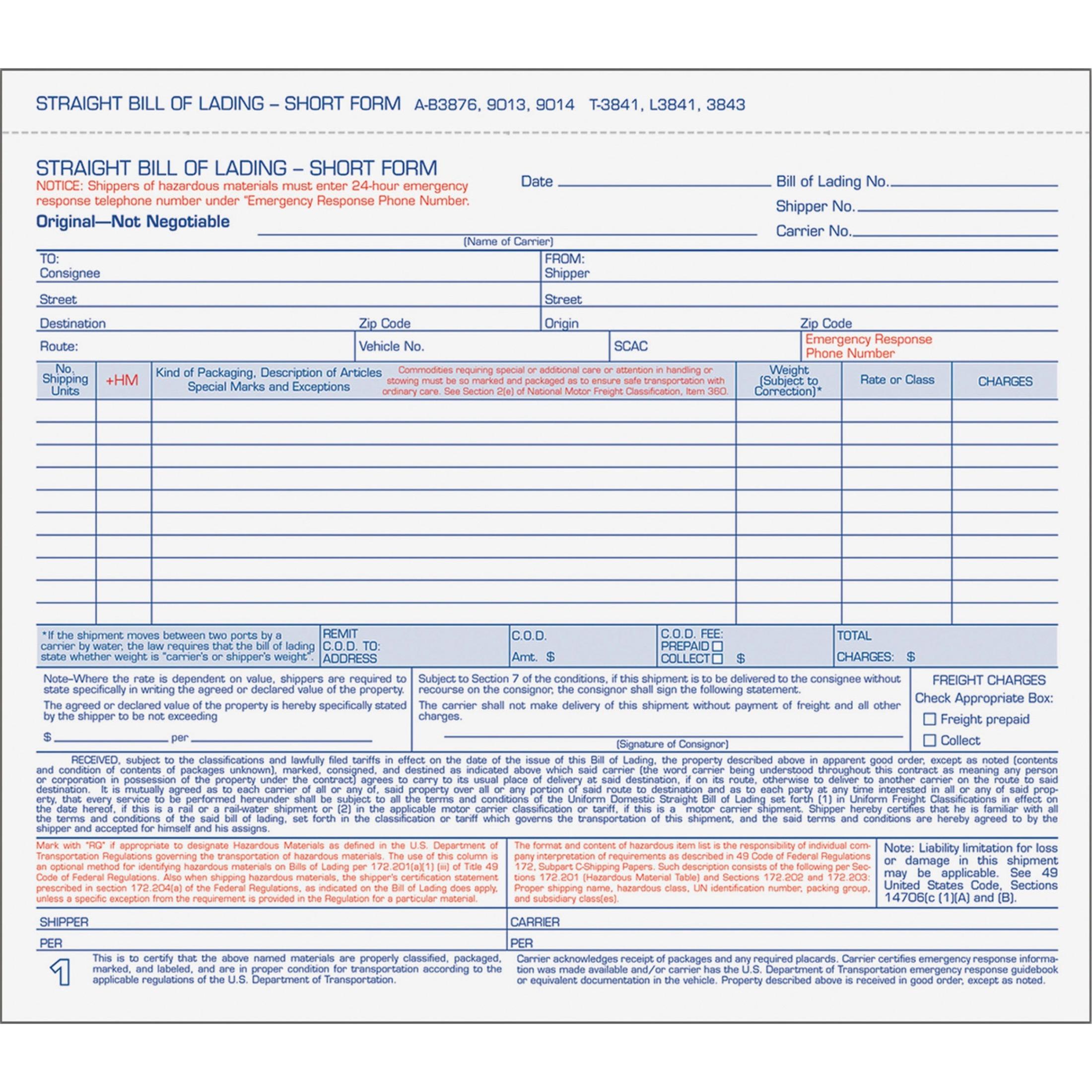 Adams® Contractor Proposal Form, 3-Part Carbonless, 8 1/2 x 11 7/16, 50 ...