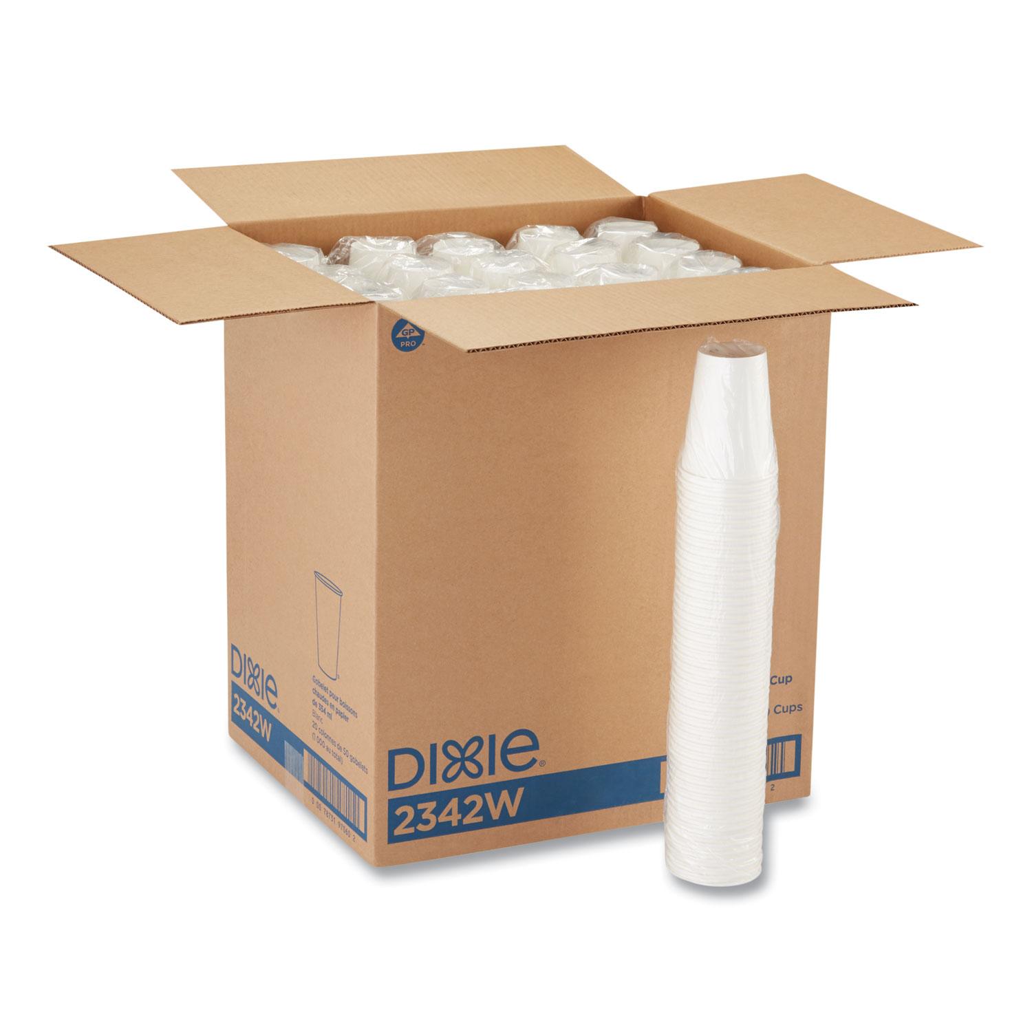 Dixie® Paper Cups, Hot, 12 oz., White, 50/Bag