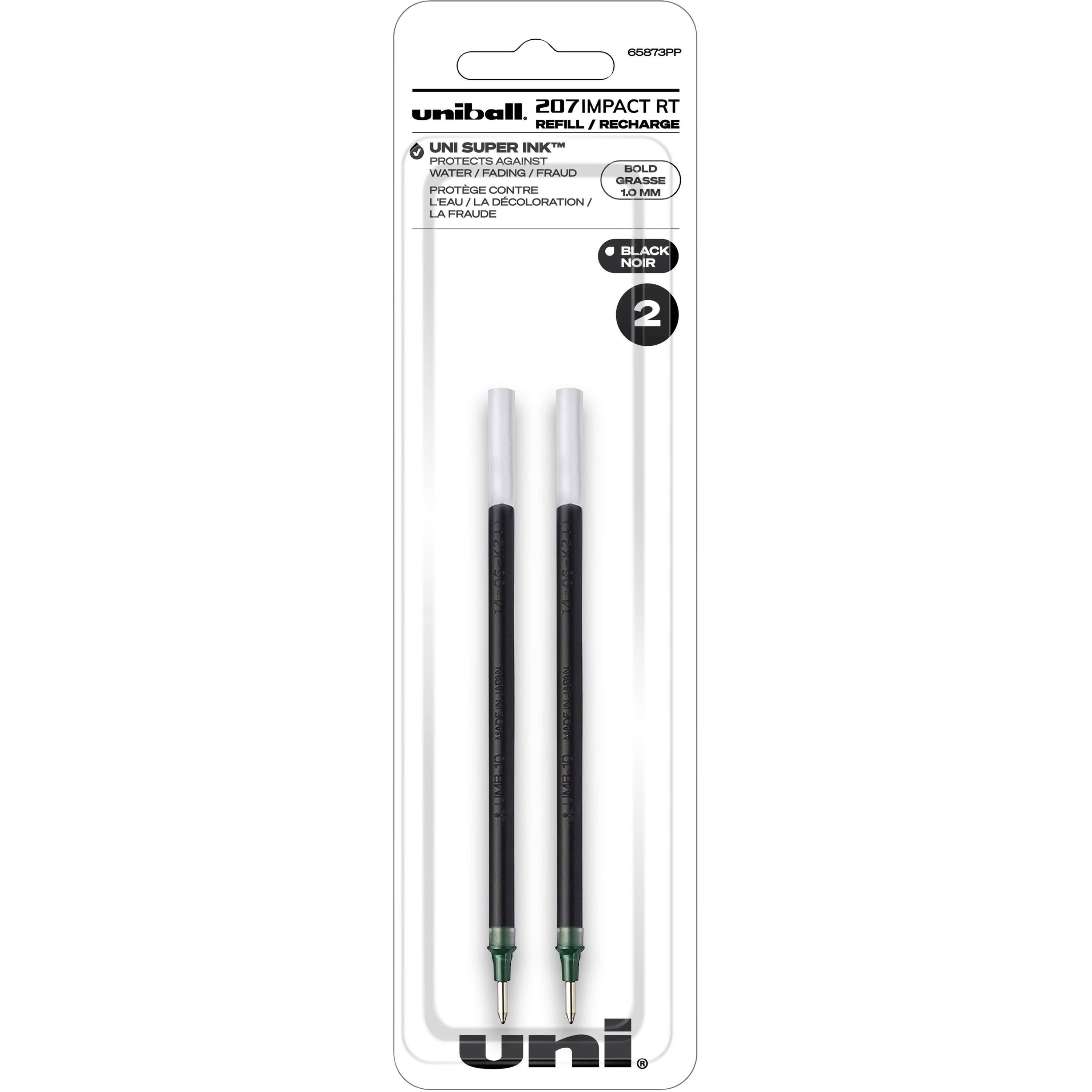 Gel Impact RT Refill, Bold Point, 2/PK, Black Ink