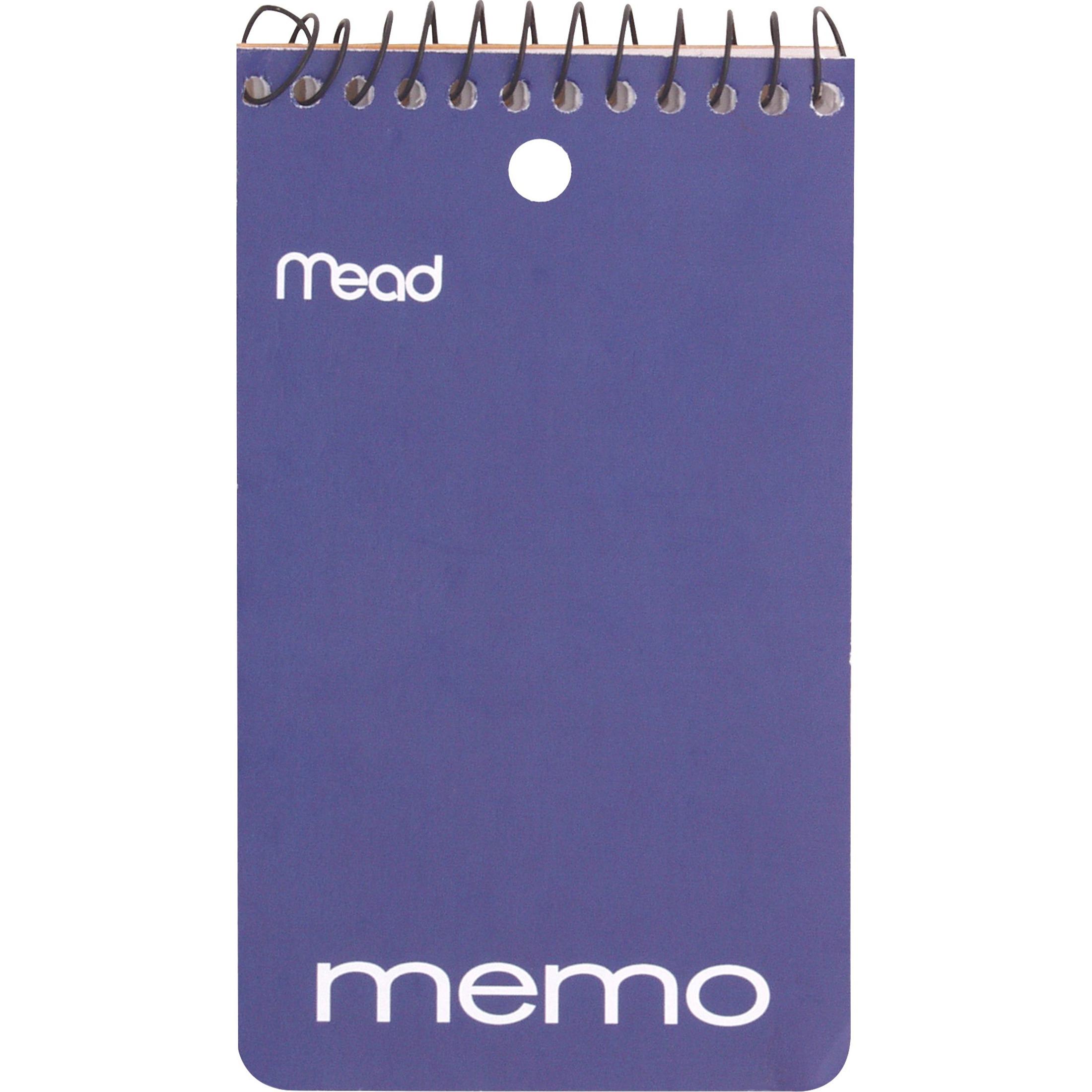 Memo Book,College Ruled,1-HP,Top Wirebound,3"x5", AST