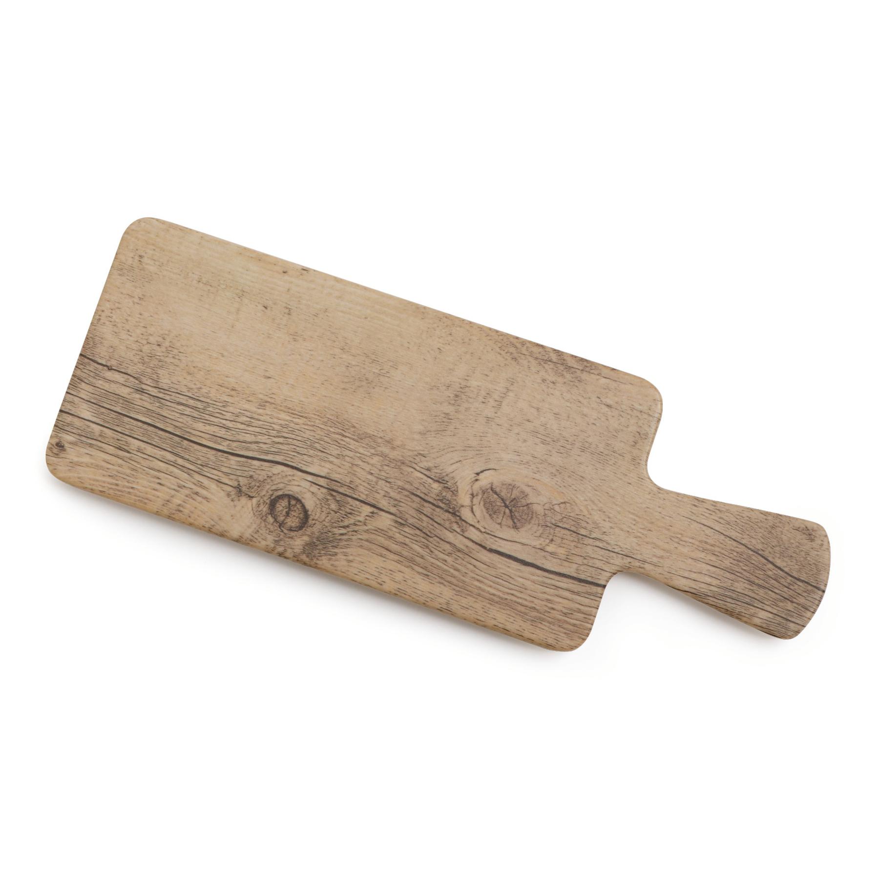 Melamine Faux Oak Wood Display with Foot and Handle, Oakwood