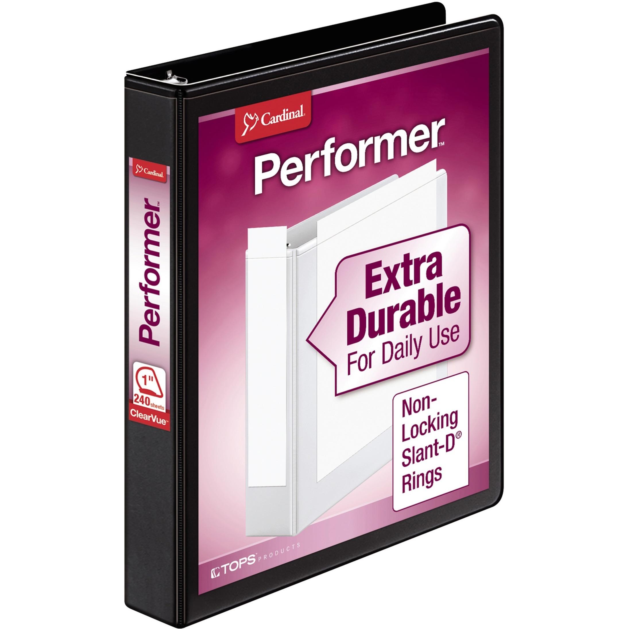 Slant D-Ring Binders, 1 " Capacity, Black