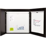 Conference Cabinet, Porcelain Magnetic, Dry Erase, 48 x 48, Ebony