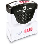 ACCUSTAMP2® Pre-Inked Shutter Stamp with Microban, Red/Blue, PAID, 1 5/8 x 1/2