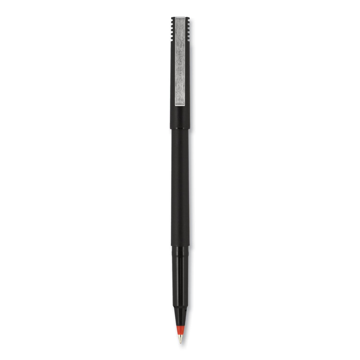 uniball® Roller Ball Stick Pen, Red Ink, 0.5 mm, Micro, Dozen