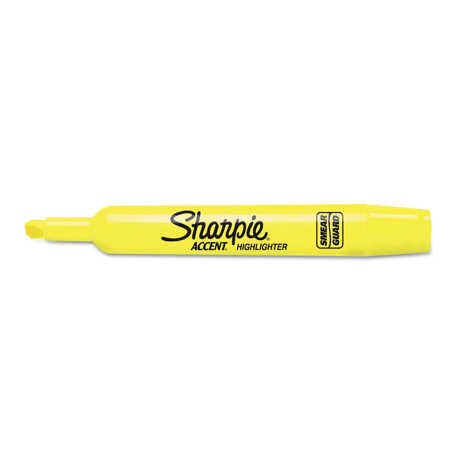 Sharpie® Accent Tank Style Highlighter, Chisel Tip, Fluorescent Yellow, 36/Box