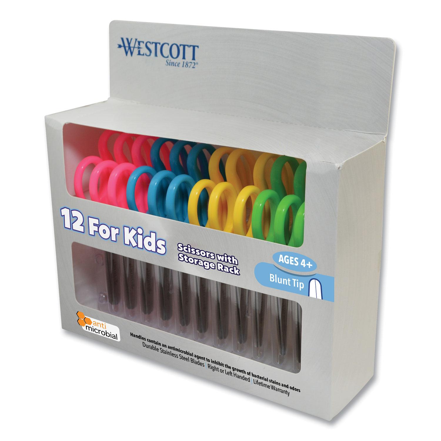 Westcott® Kids Scissors with Antimicrobial Protection, 5" Blunt, 12/Pack