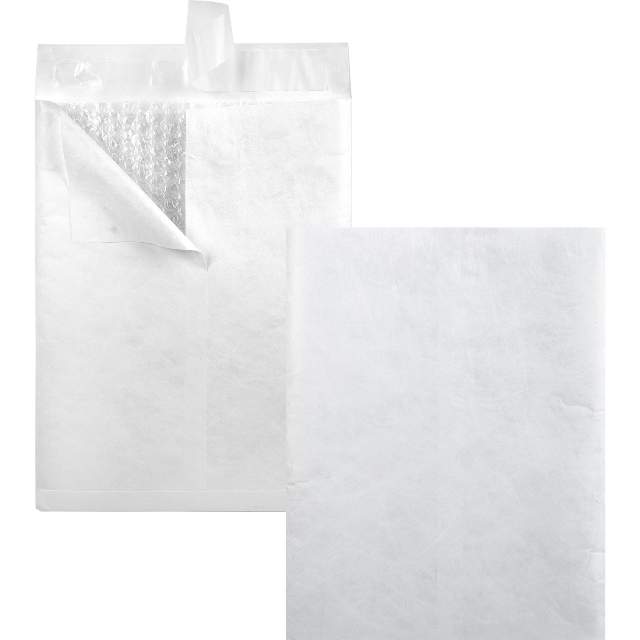 Tyvek Bubble Mailer, Lightweight, 9"x12", 25/BX, White