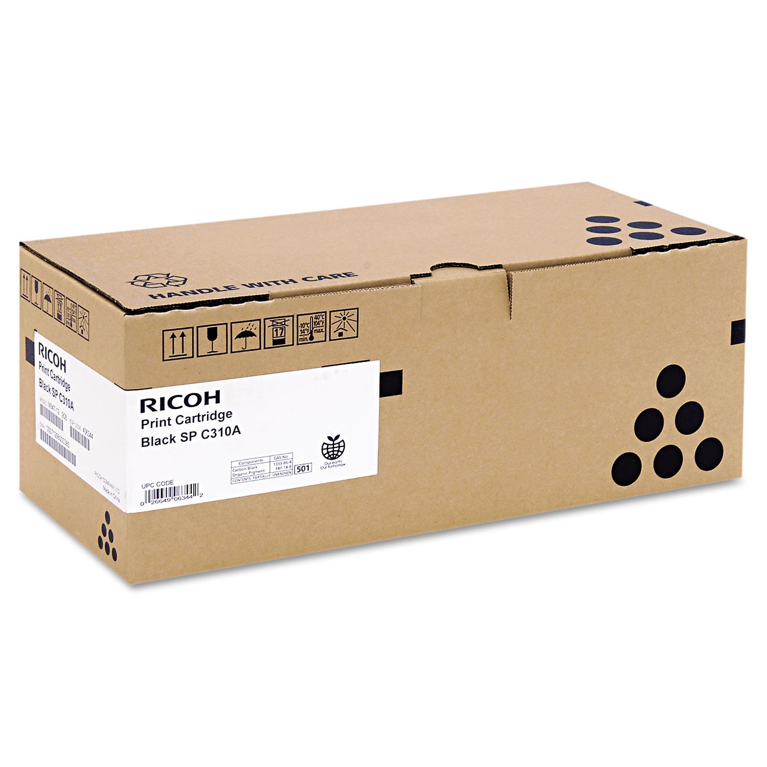 Ricoh® 406344 Toner, 2500 Page-Yield, Black