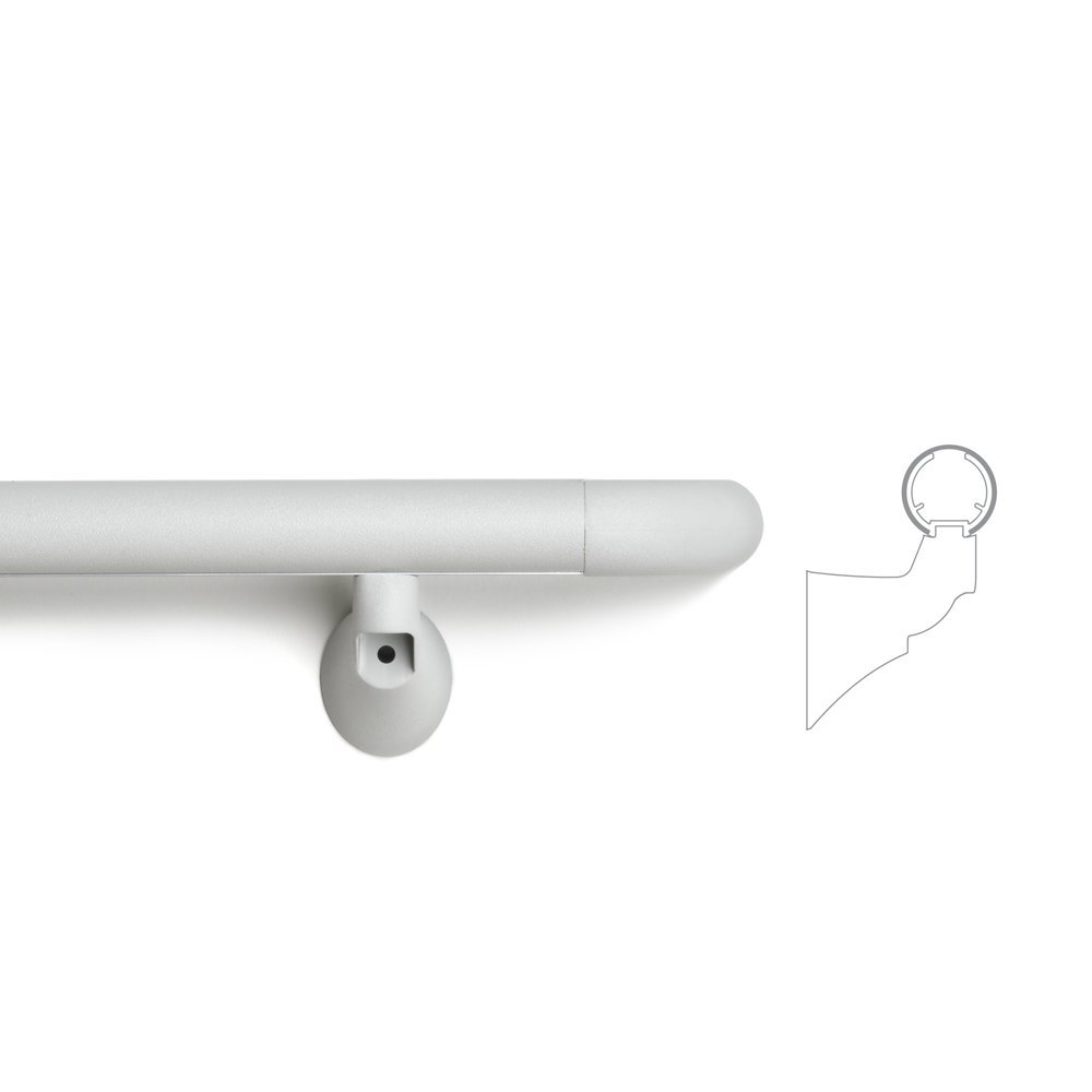 Handrail,1-1/2" dia. Round, Fossil Teak