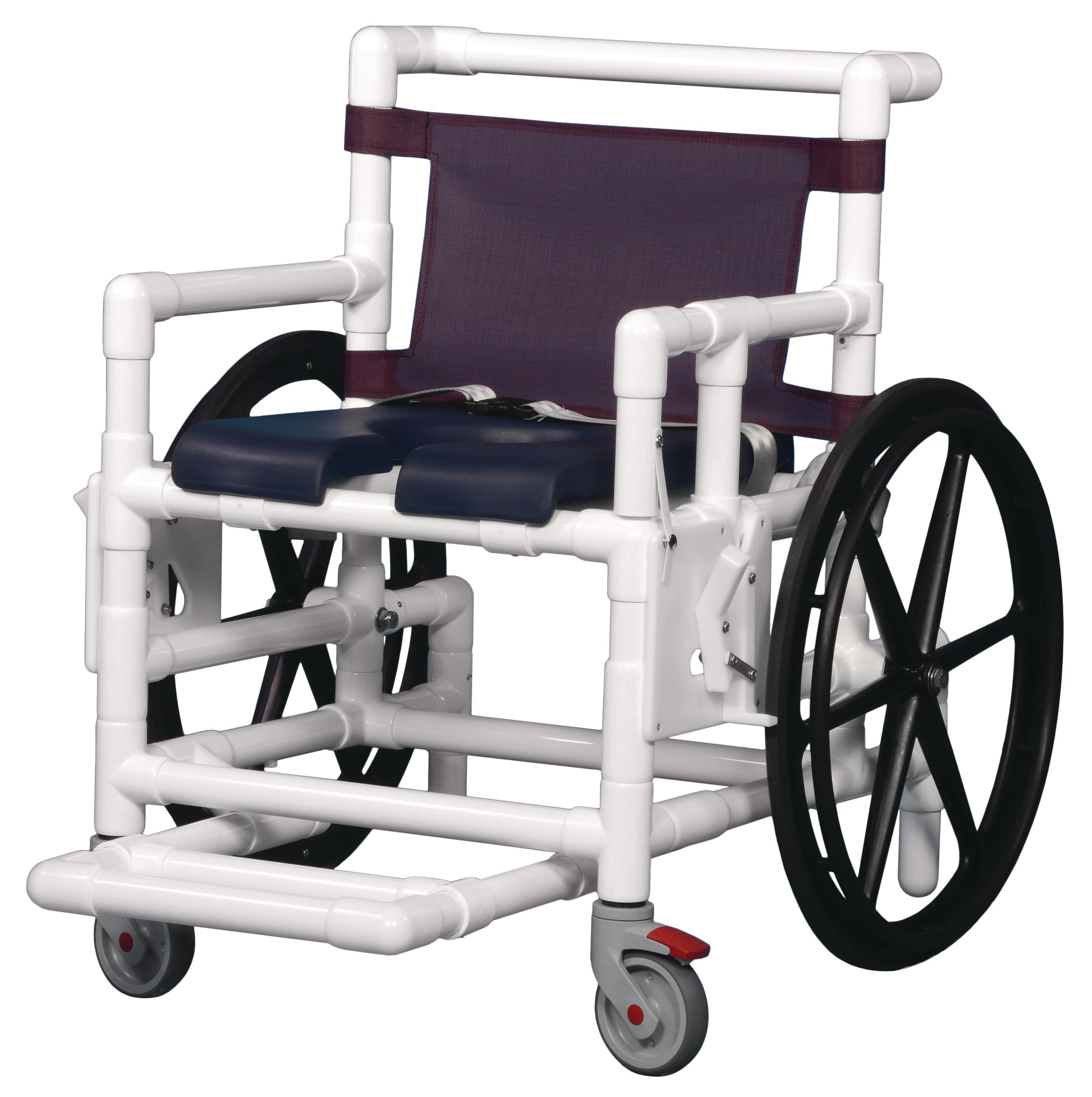 IPU Midsize Shower Access Chair - Seat Color: Navy - Upholstery Color: Forest Green