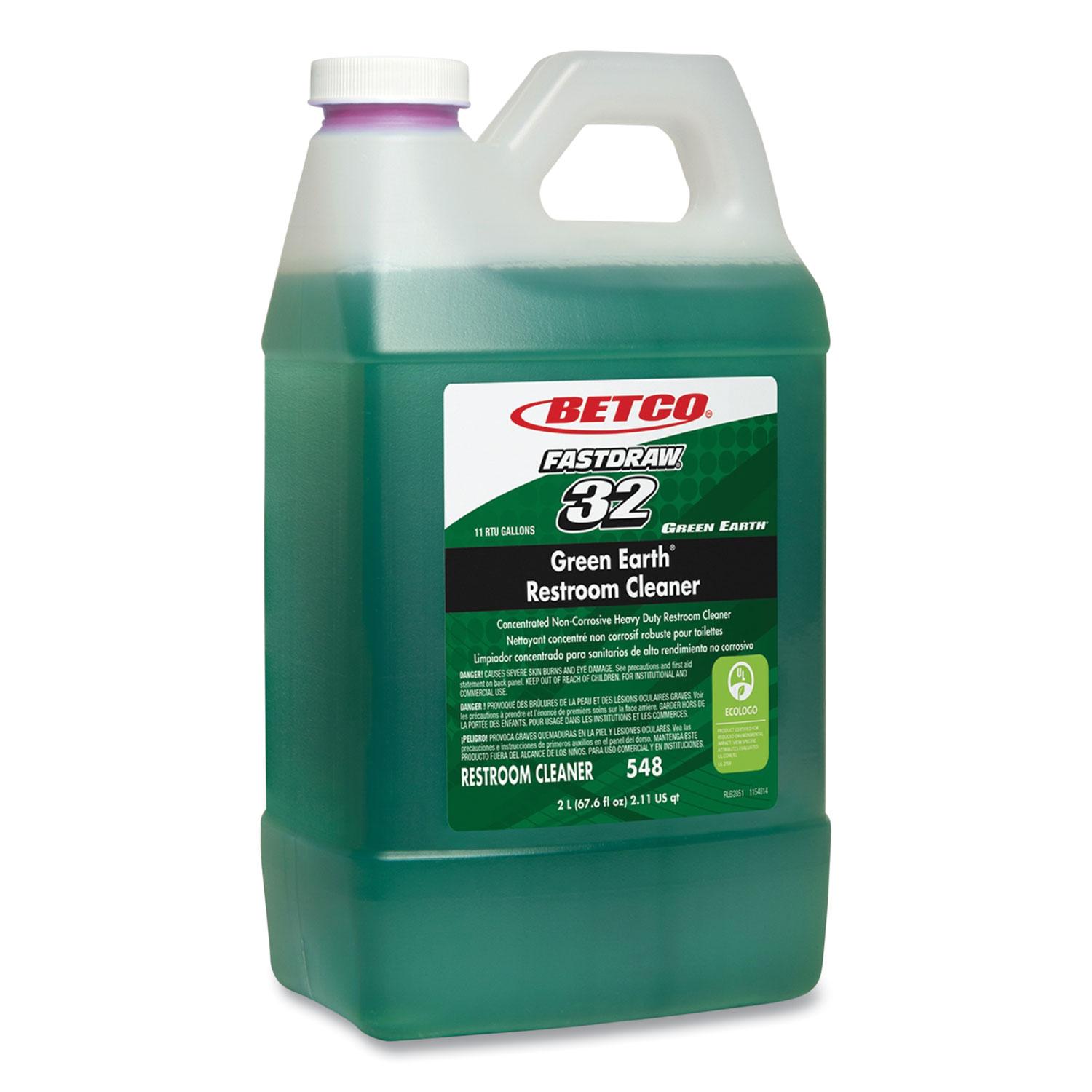 Betco® Fastdraw 32 Green Earth Restroom Cleaner, Citrus Floral, 2 L Bottle, 4/Carton