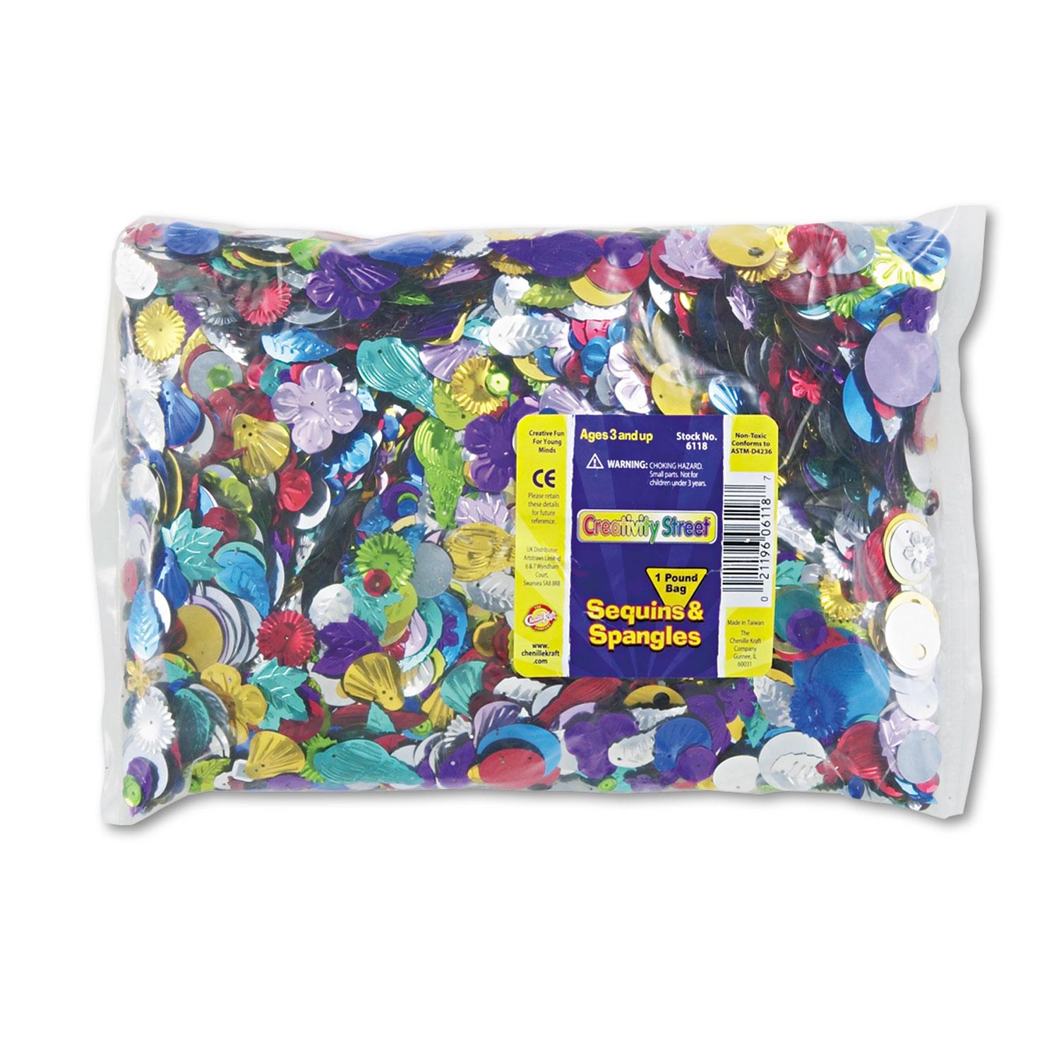 Creativity Street® Sequins & Spangles Classroom Pack, Assorted Metallic Colors, 1 lb/Pack