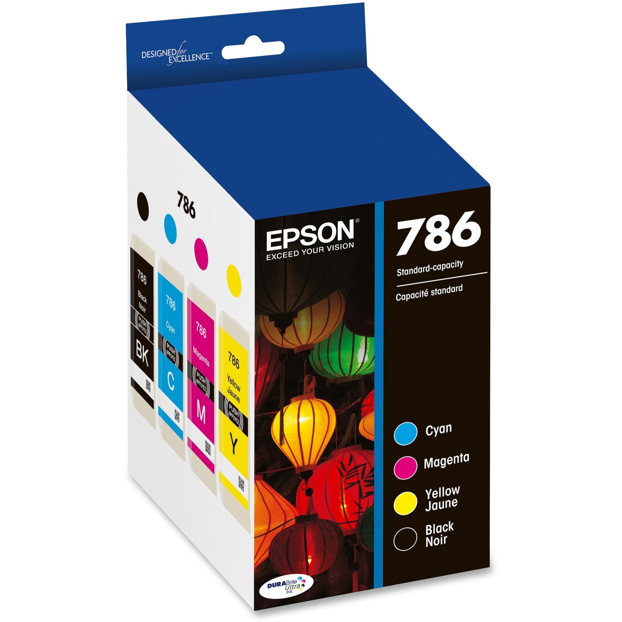 Ink Cartridge, 786, 4/PK, BK/CYN/MA/YW