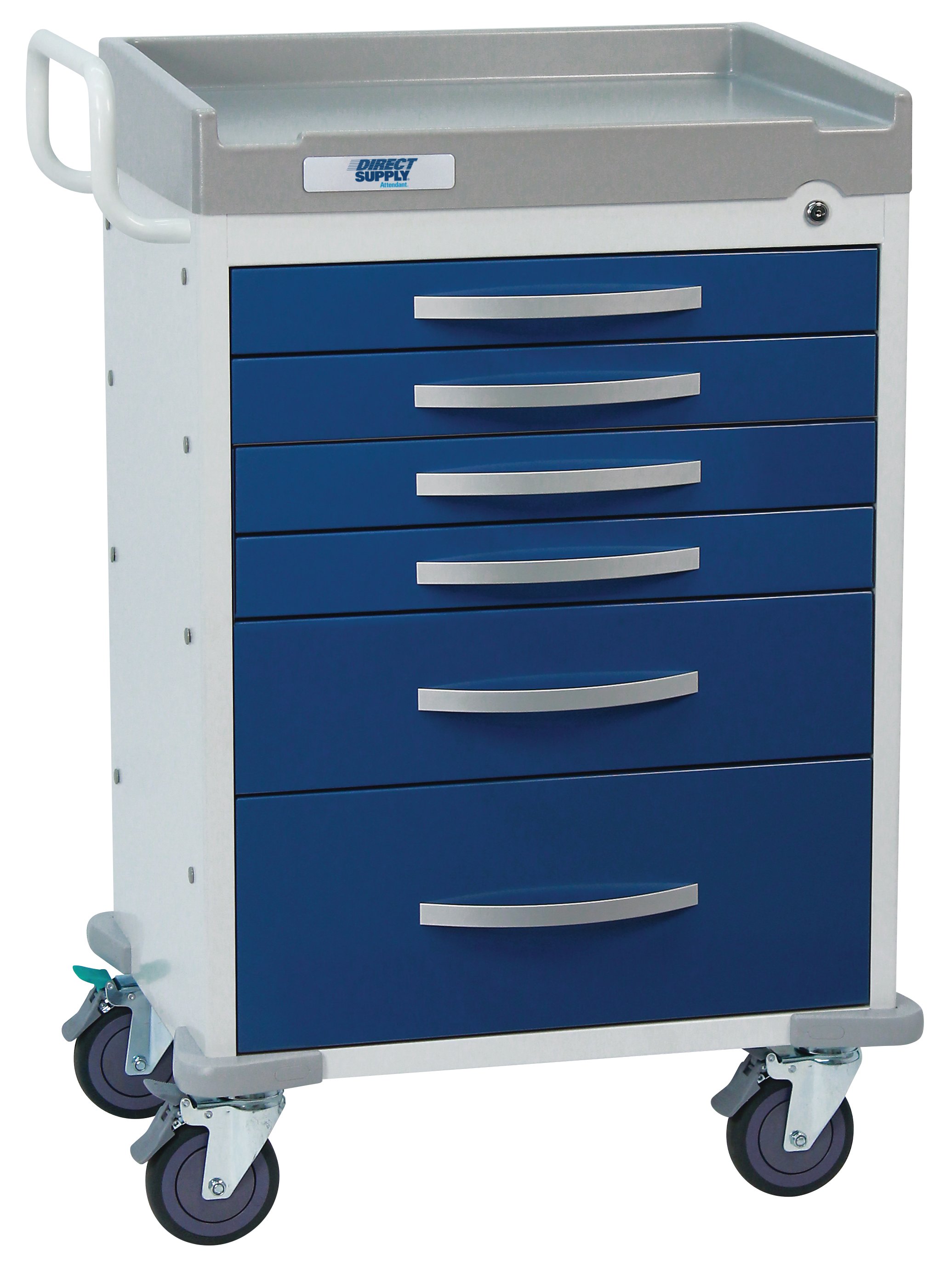 Attendant® Medical Cart, 6 Drawer, Anesthesiology (Blue)