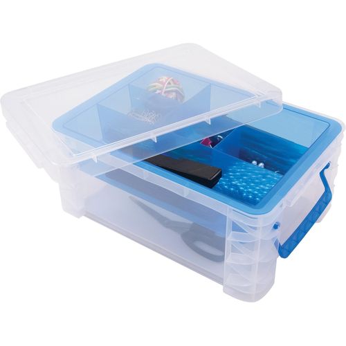 Plastic Storage Box with 18 Compartments-10-3/4 x 6-1/2 x 1-3/4