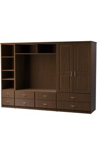 Made-to-Order 2 Door/8 Drawer Storage Cabinet with Bookcase