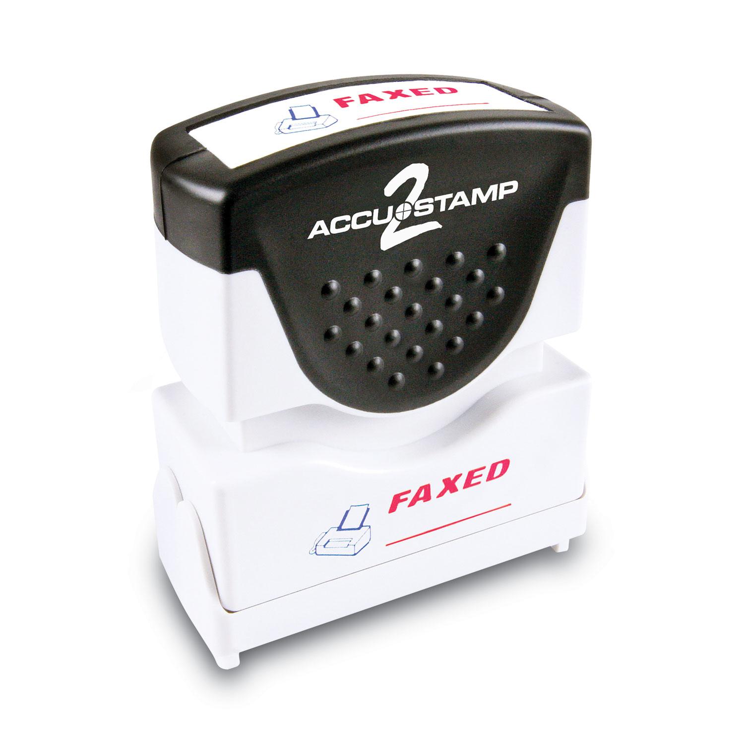 ACCUSTAMP2® Pre-Inked Shutter Stamp, Red/Blue, FAXED, 1 5/8 x 1/2