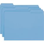 Interior Folder, 1/3 Cut Tab, Letter, 100/BX, Blue