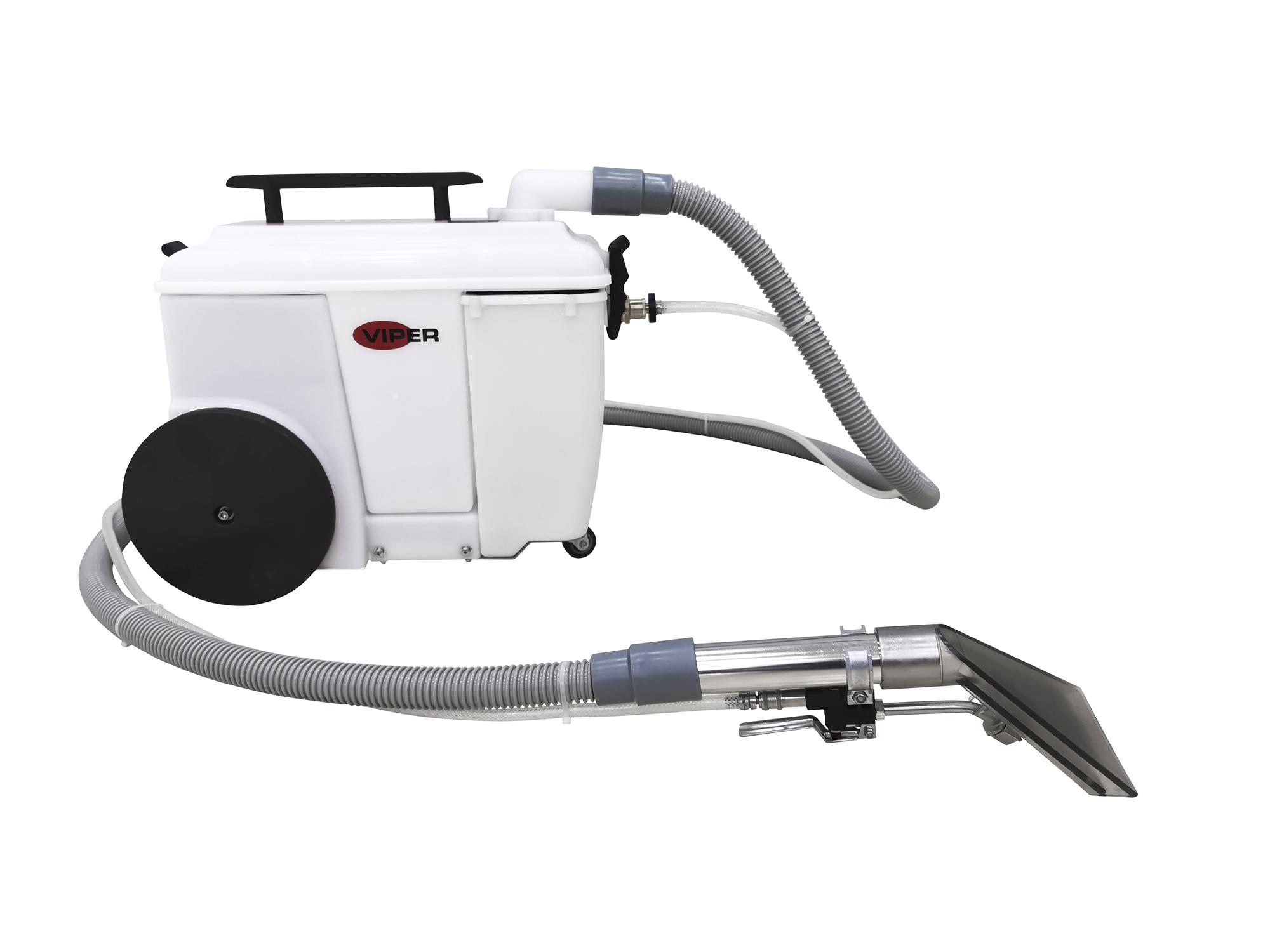 Viper Wolf 1-gallon portable spotting extractor, 10 ' vac. and sol. hoses, 4.0 " hand tool, built in wheels