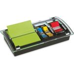 Post-it® Notes Note and Flag Dispenser, 3 x 3 Canary Notes and Assorted Flags, Black/Clear