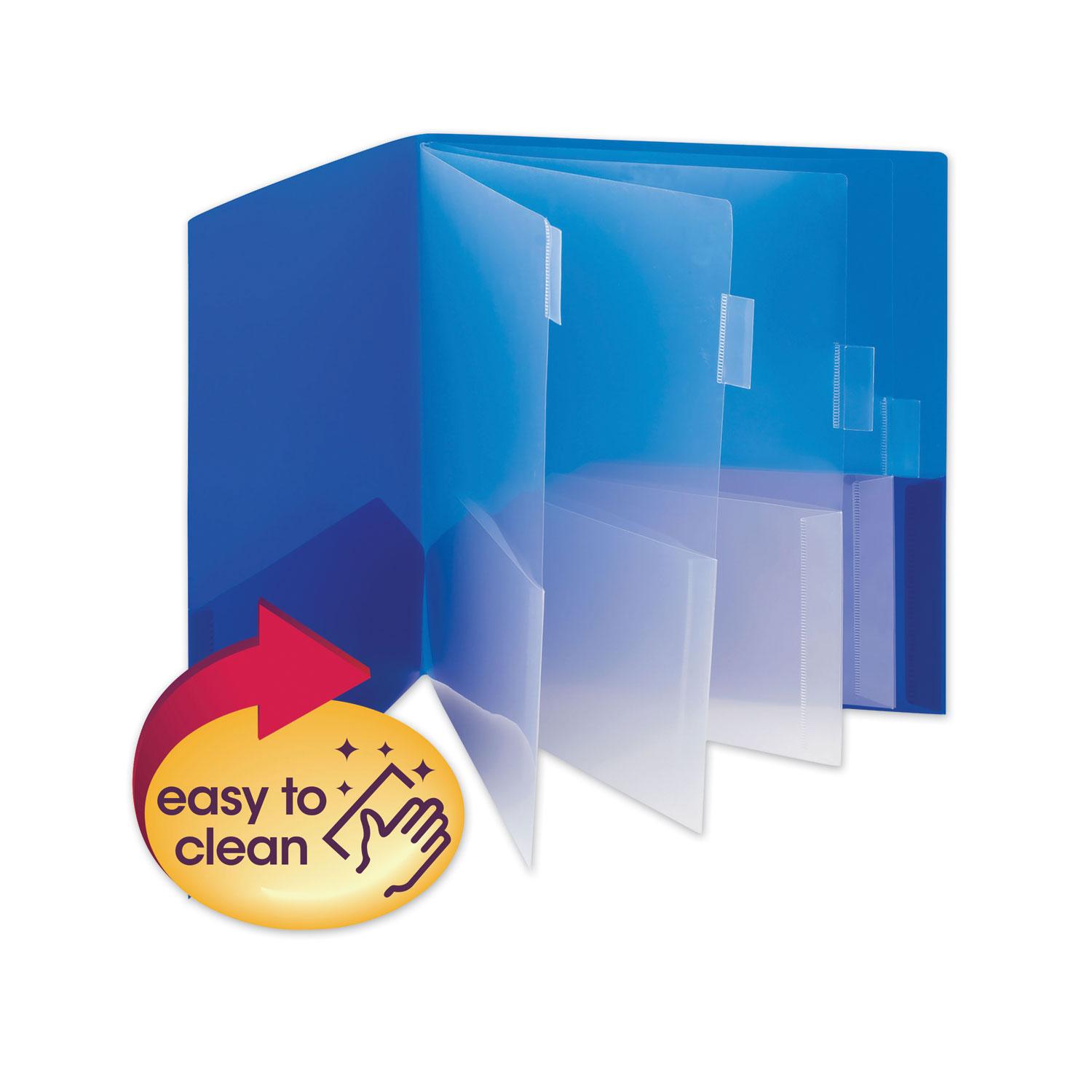 Smead Poly Ten-Pocket Subject Folder, 11 x 8 1/2, Assorted, 2/Pack