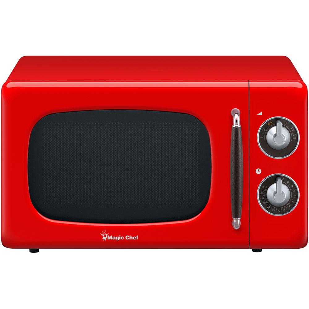 Magic Chef 0.7-Cu. Ft. 700W Retro Countertop Microwave Oven - Appliance Color: Red