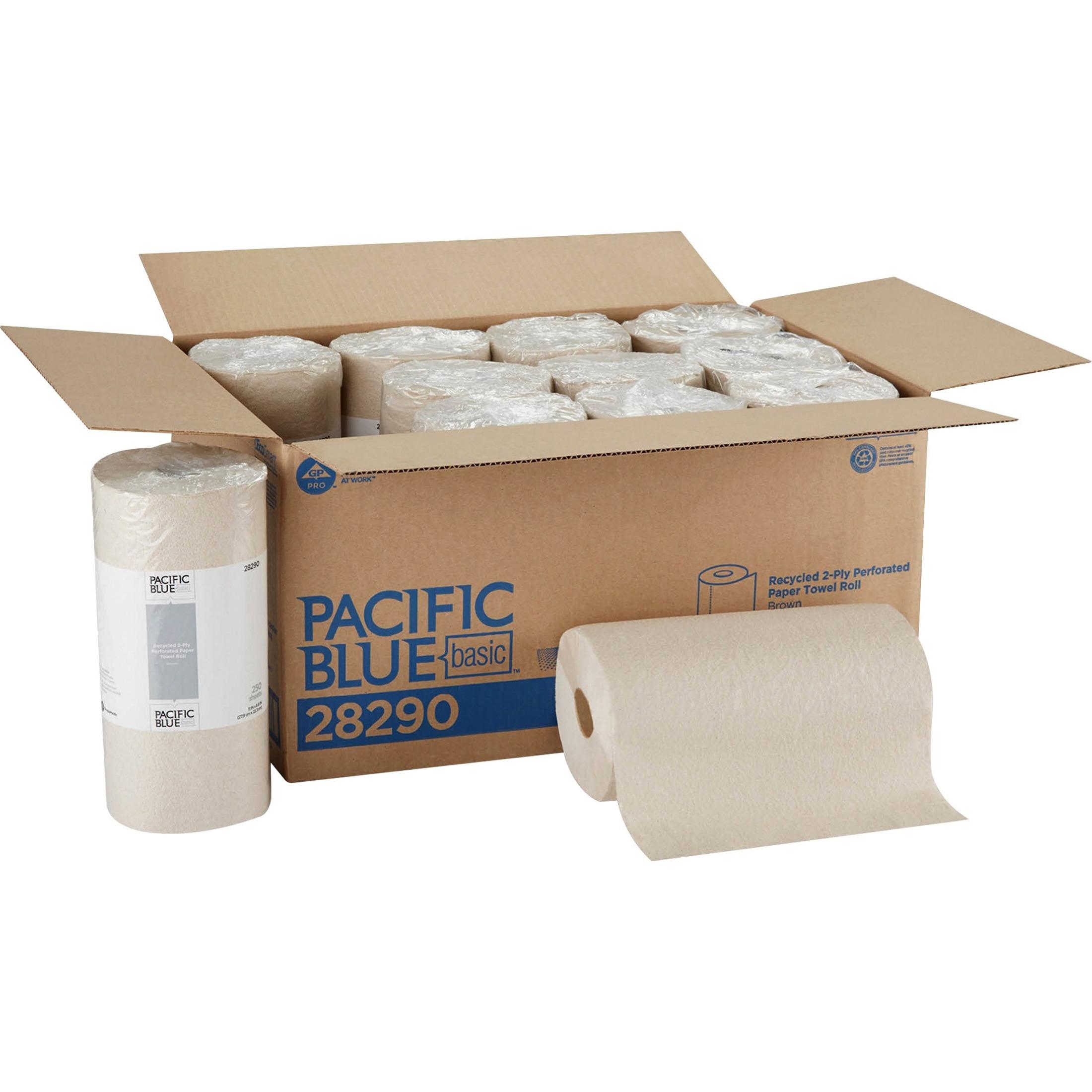 Pacific Blue Basic Recycled Perforated Paper Roll Towel (Pack of 12)