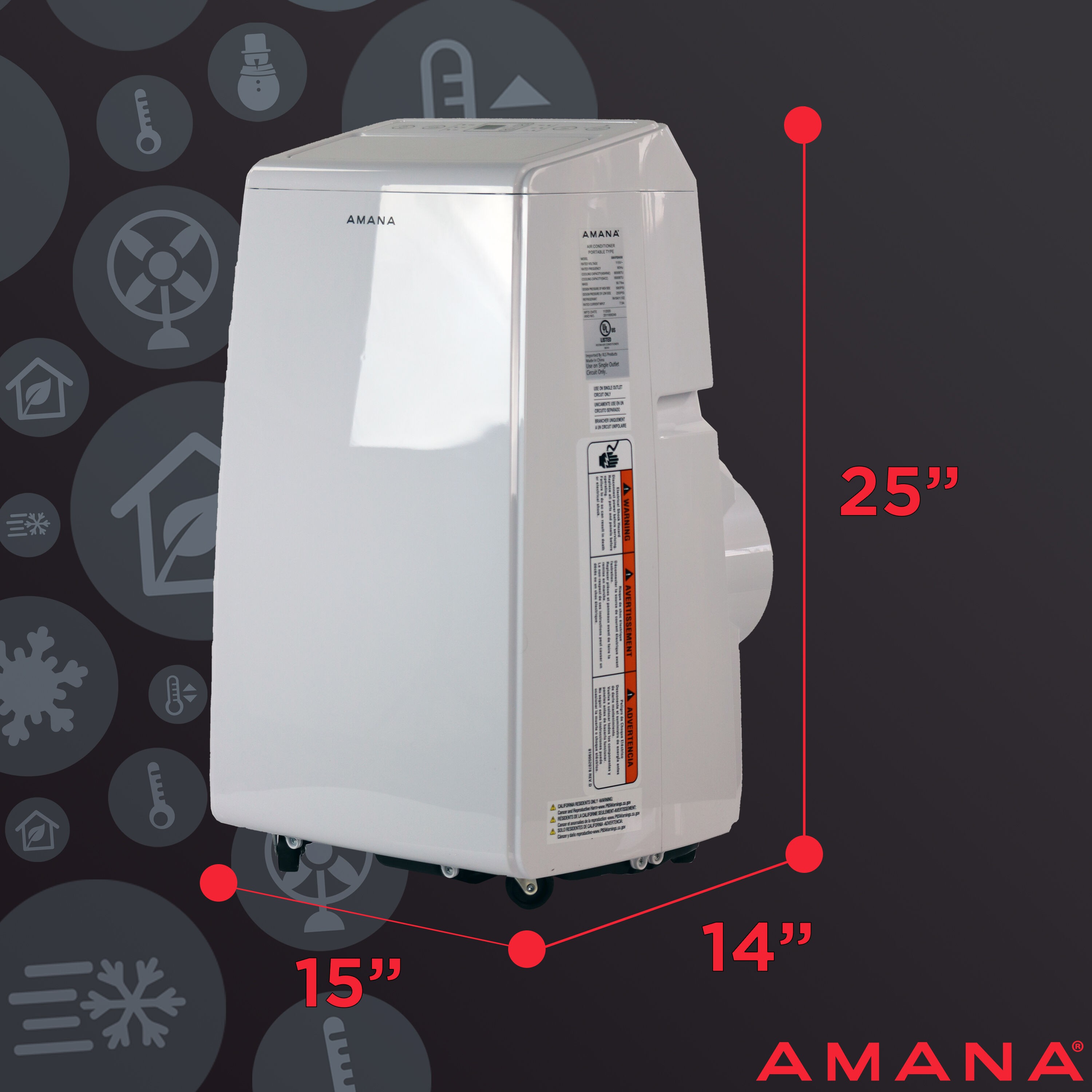 7,000 BTU (4,500 DOE) Portable Air Conditioner
