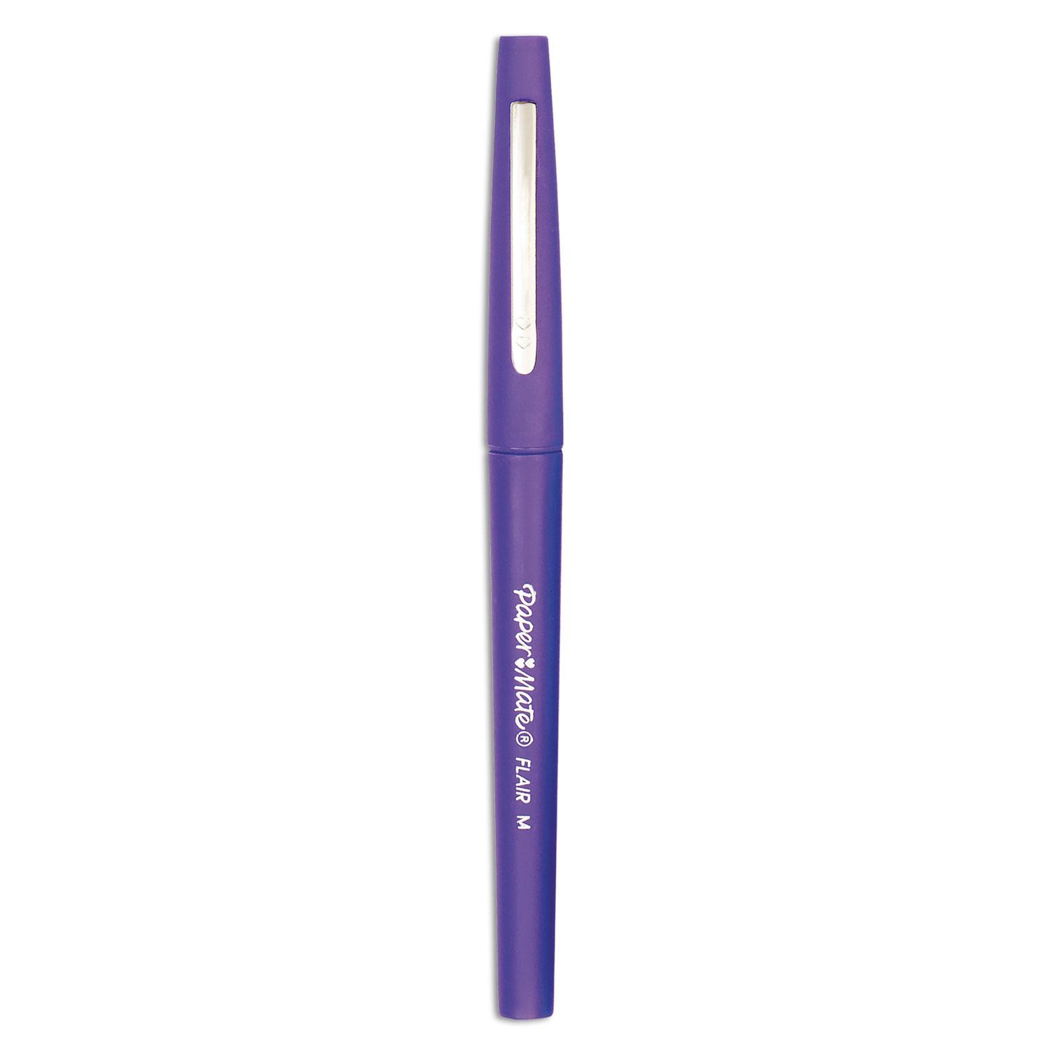 Paper Mate® Point Guard Flair Needle Tip Stick Pen, Purple Ink, 0.7mm, Dozen