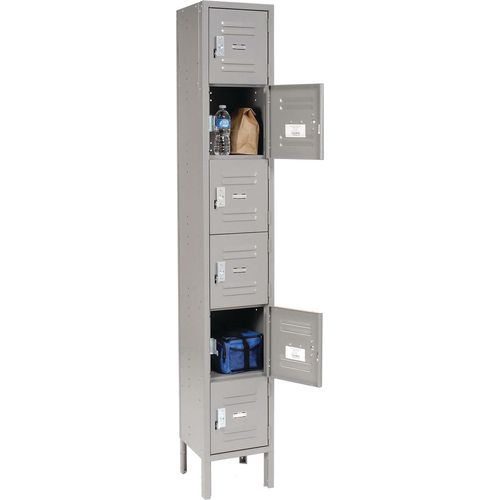 6-Tier Locker, 6 Openings, 1 Wide, Knocked Down, 12