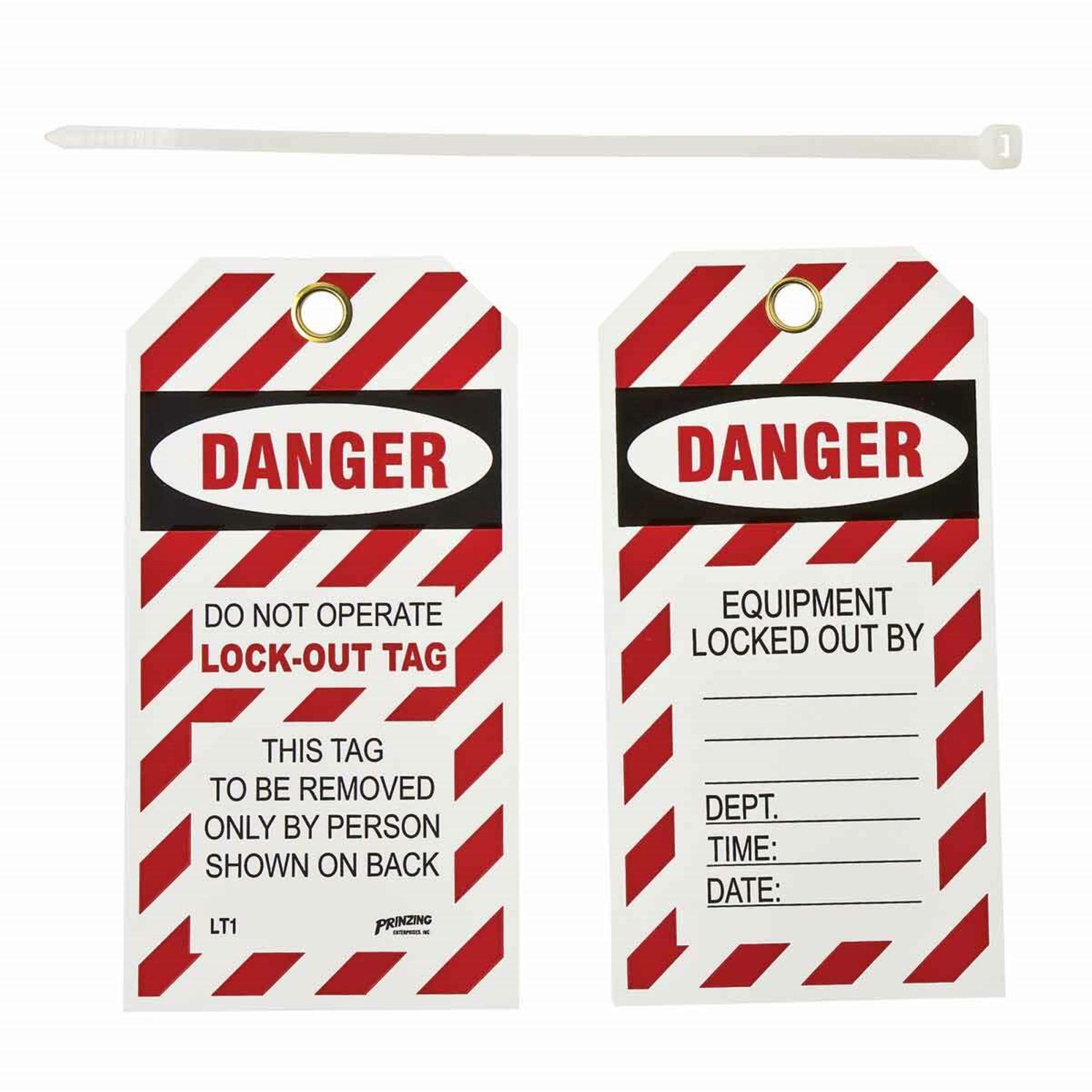Vinyl Lockout Tag 10/Pk With Ties