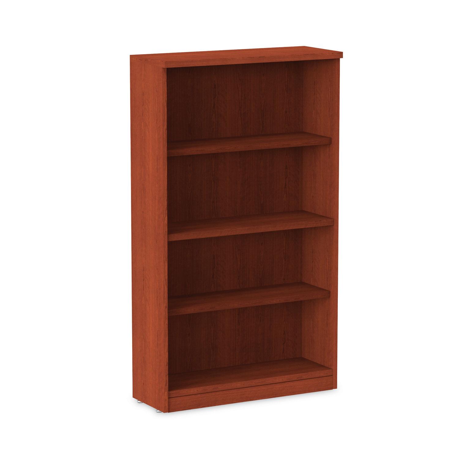 Alera Valencia Series Bookcase, Four-Shelf, 31 3/4w x 14d x 55h, Medium Cherry