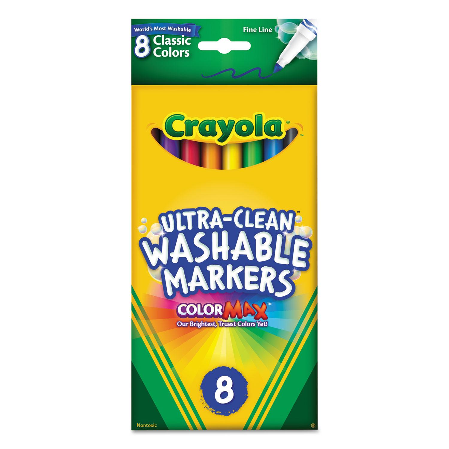 Crayola® Washable Markers, Fine Point, Classic Colors, 8/Pack